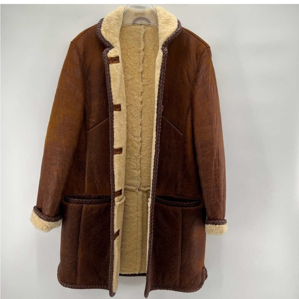Italian leather & sheepskin shearling men's exquisite coat